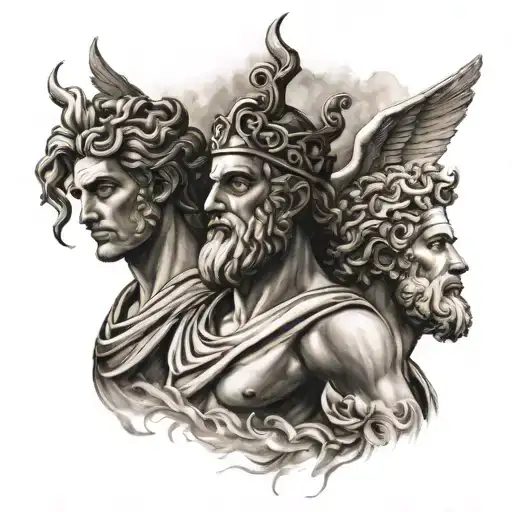 greek gods Olympus Gods with Zeus tattoo design idea