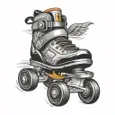 roller skate surrounded tattoo design idea
