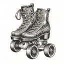 roller skate surrounded tattoo design idea