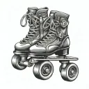 roller skate surrounded tattoo design idea