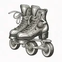 roller skate surrounded tattoo design idea