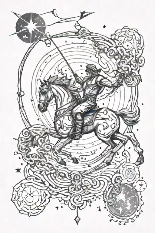 Sagittarius constellation intertwined tattoo design idea