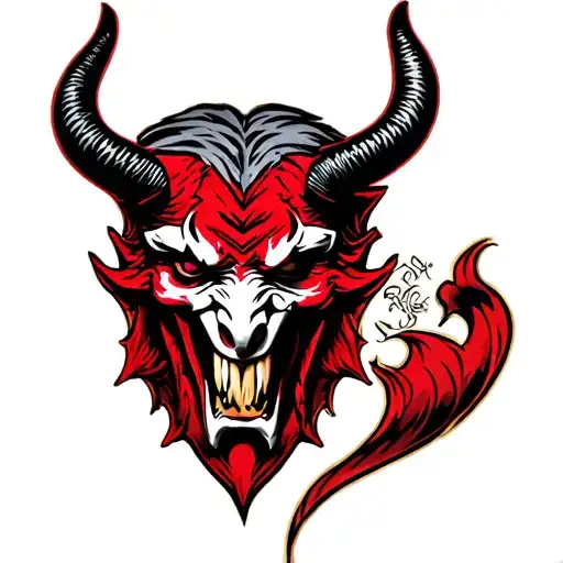 milan badge devil tattoo design idea