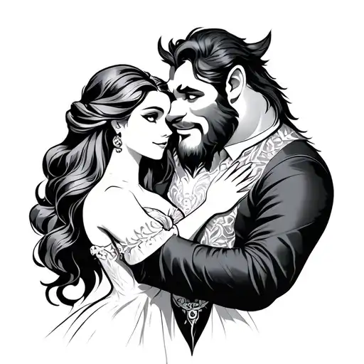Beauty And The Beast tattoo design idea