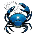 Blue Crab moons stars suns inspired tattoo design idea