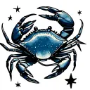 Blue Crab moons stars suns inspired tattoo design idea