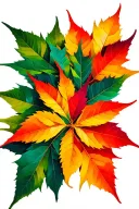 Multi-Colored Japanese Maple Leaves with Sacred Geometry tattoo design idea