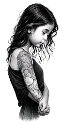 Daughter Holding hands picking tattoo design idea