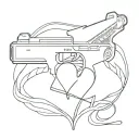 glock 17 heart sing die or live tattoo design idea