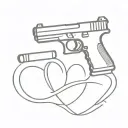 glock 17 heart sing die or live tattoo design idea
