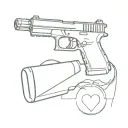 glock 17 heart sing die or live tattoo design idea