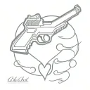 glock 17 heart sing die or live tattoo design idea