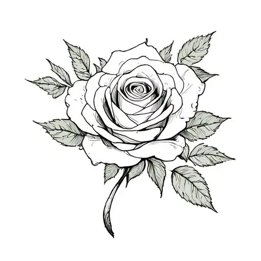 100 Dollar Bill Rose tattoo design idea