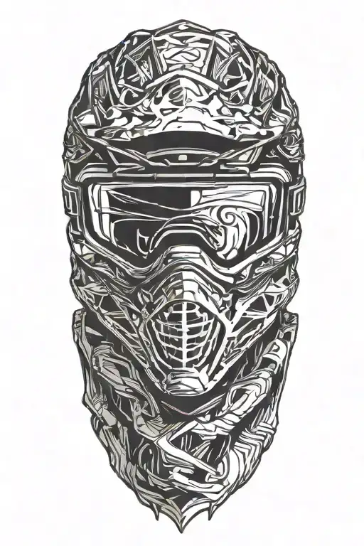 motocross rider head tattoo design idea