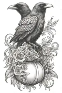 raven halloween tattoo design showcasing tattoo design idea