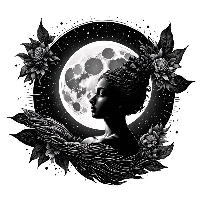 bright and radiant like the moon It signifies brightness, radiance, and the serene beauty of the moon. tattoo design idea