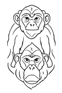 3 Wise Monkeys tattoo design idea