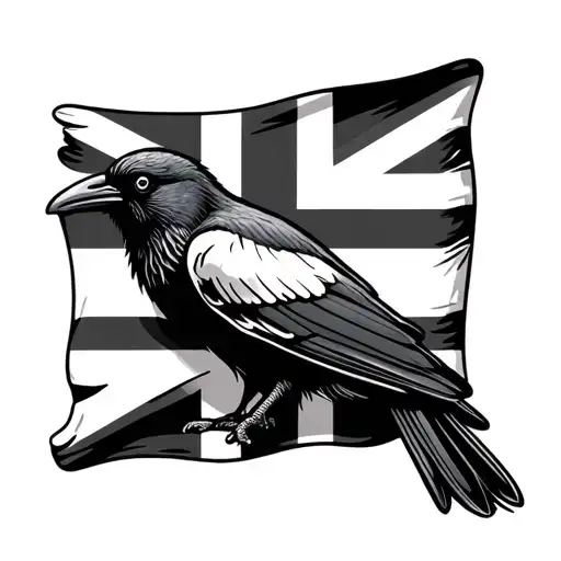 chough Cornish flag incorporated tattoo design idea