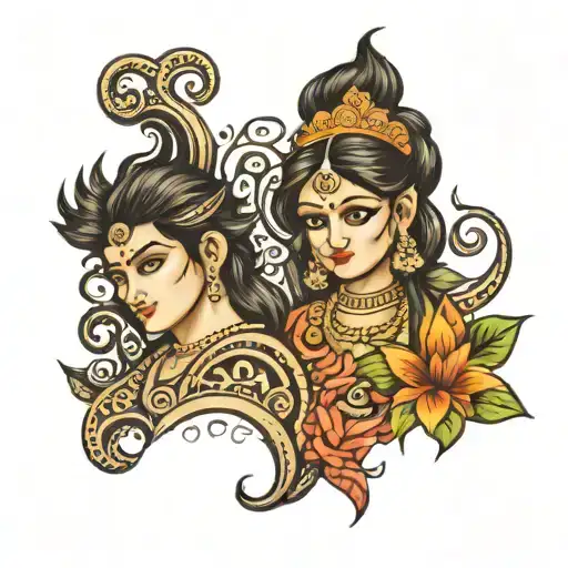 Name Poonam and shivam  tattoo design idea