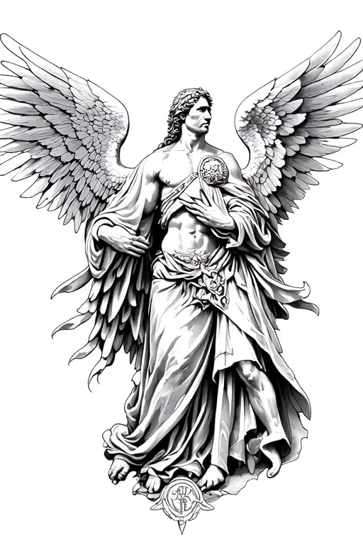 archangel Michael and archangel Gabriel tattoo design idea