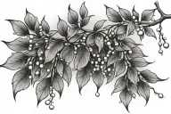 Willow Branch with small pearls cascading around the branches, tattoo design idea