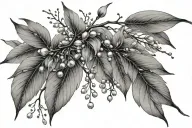 Willow Branch with small pearls cascading around the branches, tattoo design idea
