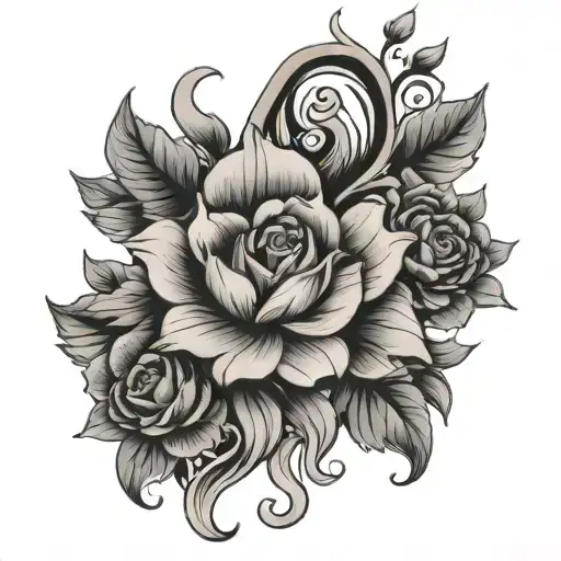 feminine, ornamental, floral, bodysuit, Neo-traditional tattoo design idea