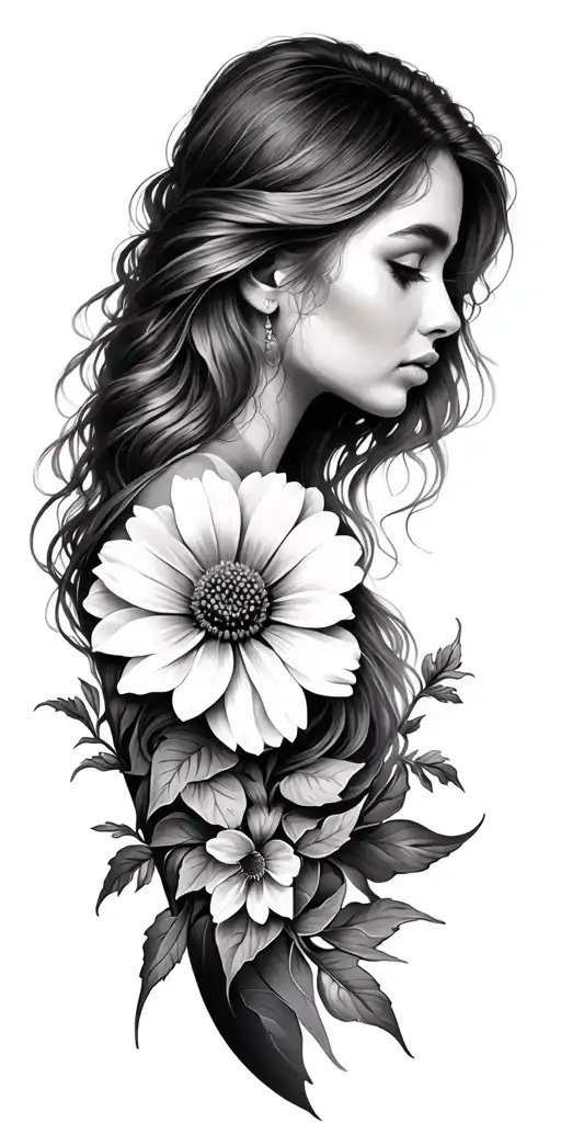 wildflower women's sleeve tattoo tattoo design idea