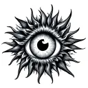 sun evil eye tattoo design idea