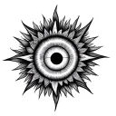 sun evil eye tattoo design idea