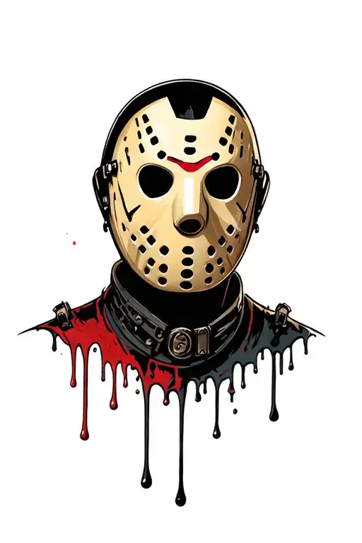 Jason Voorhees mask melting tattoo design idea
