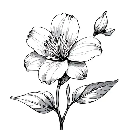 Jonquil flower blooming tattoo design idea