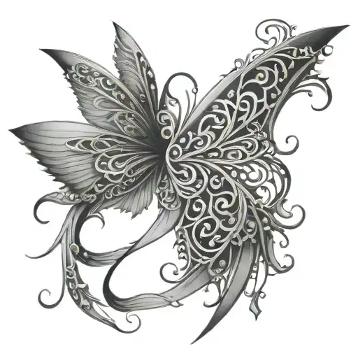 neo tribal fairy wings back tat tvam asi tattoo design idea