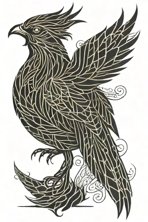 phoenix bird tattoo design idea