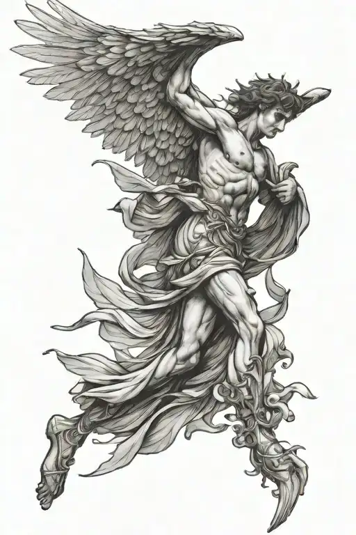 icarus falling from the sky tattoo design idea