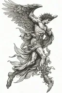 icarus falling from the sky tattoo design idea