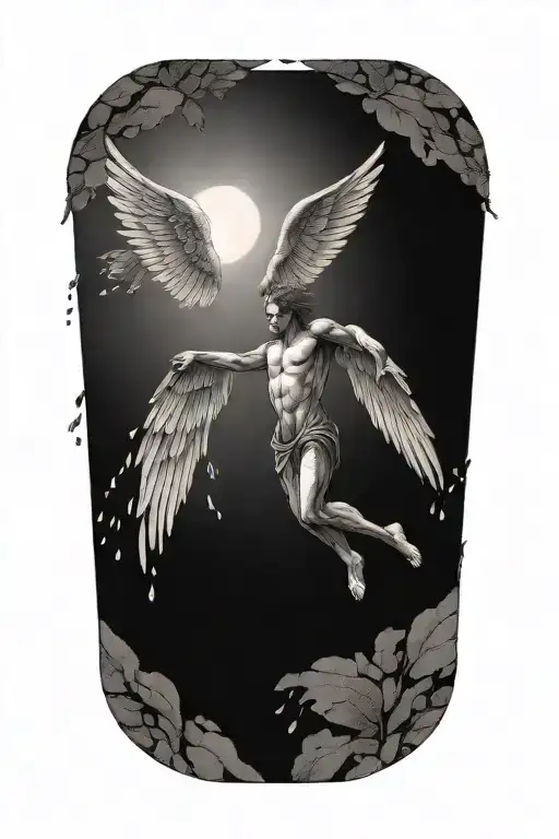 icarus falling tattoo design idea