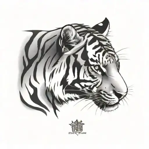 tiger face tattoo design idea