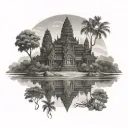 cambodia scenery tattoo design idea