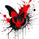 butterlfy stroke and kanagawa wave tattoo design idea