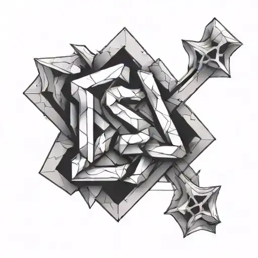 the letters S A I R in a polygon  tattoo design idea