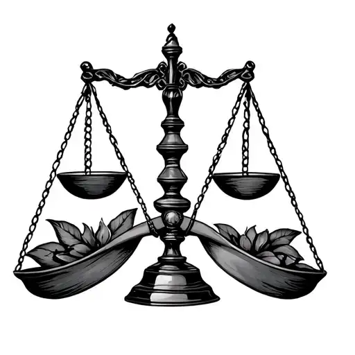 balance scales balancing life tattoo design idea