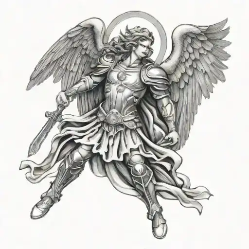 ST Michael archangel tattoo design idea