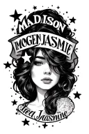 "MADISON IMOGEN JASMINE" STARS tattoo design idea