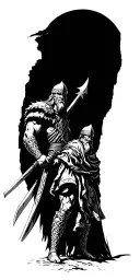 A historical Celtic warrior battling against a mountain backdrop, symbolizing resilience and determination tattoo design idea