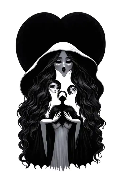 mother daughter tattoo ghost  tattoo design idea