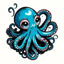 cute octopus tattoo design idea