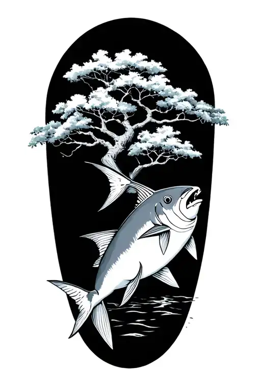 tuna, raritan bay, family tree tattoo design idea