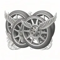 wing shaped race wheels  tattoo design idea
