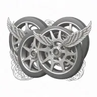 wing shaped race wheels  tattoo design idea